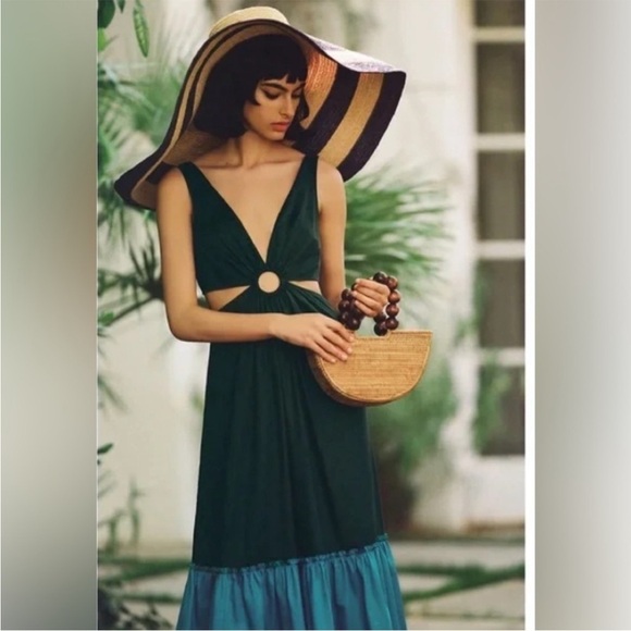 Geisha Designs x Anthropologie Cut Out Tiered Color Block Dress - Picture 2 of 14